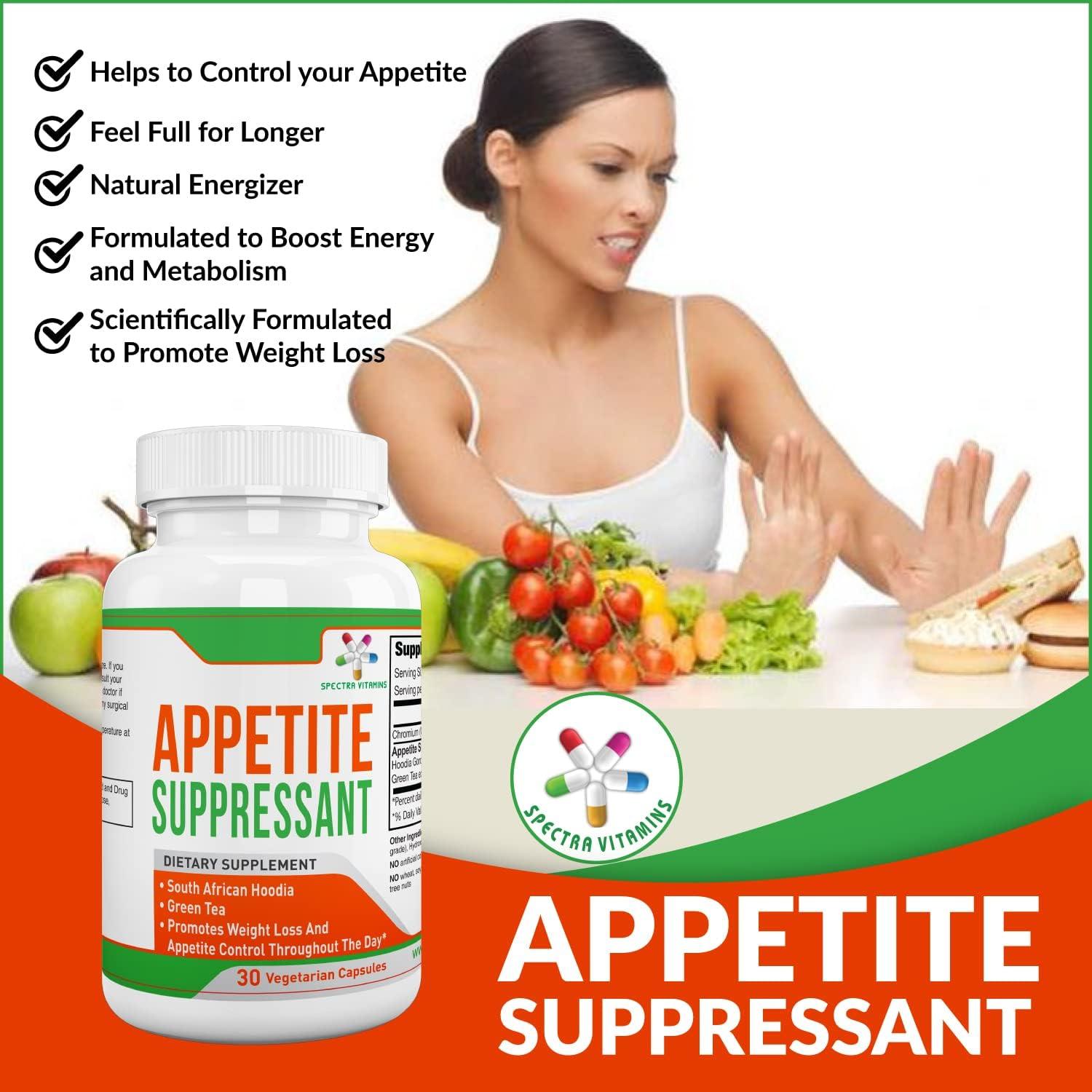 Supresor de Apetito 30 Cápsulas Spectra Vitamins - Hoodia y Té Verde