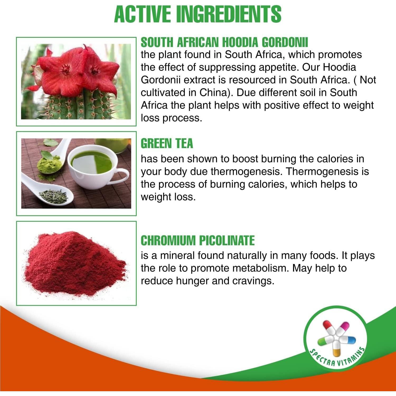 Supresor de Apetito 30 Cápsulas Spectra Vitamins - Hoodia y Té Verde