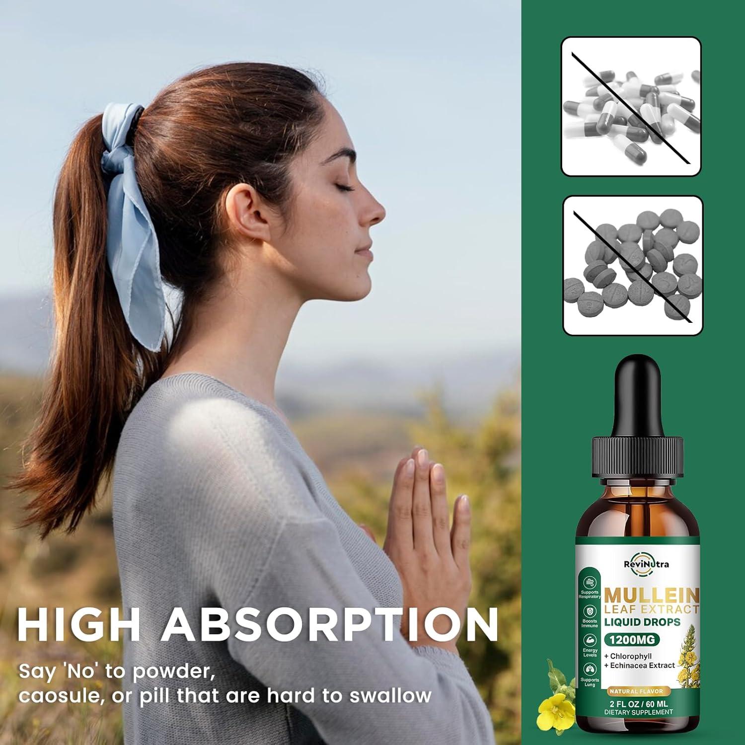 Gotas de Mullein ReviNutra 59.15 ml - Soporte Respiratorio