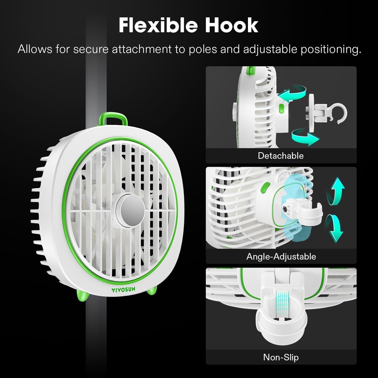 Ventilador de Clip VIVOSUN VSF-AWD4Wx2 4" Blanco 3 Velocidades