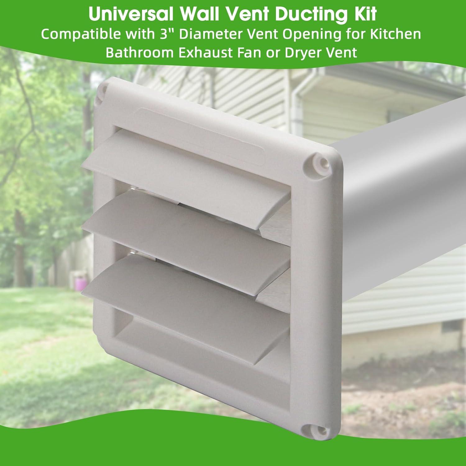 Kit de Ventilación para Secadora 3" JIANBENKJ Blanco