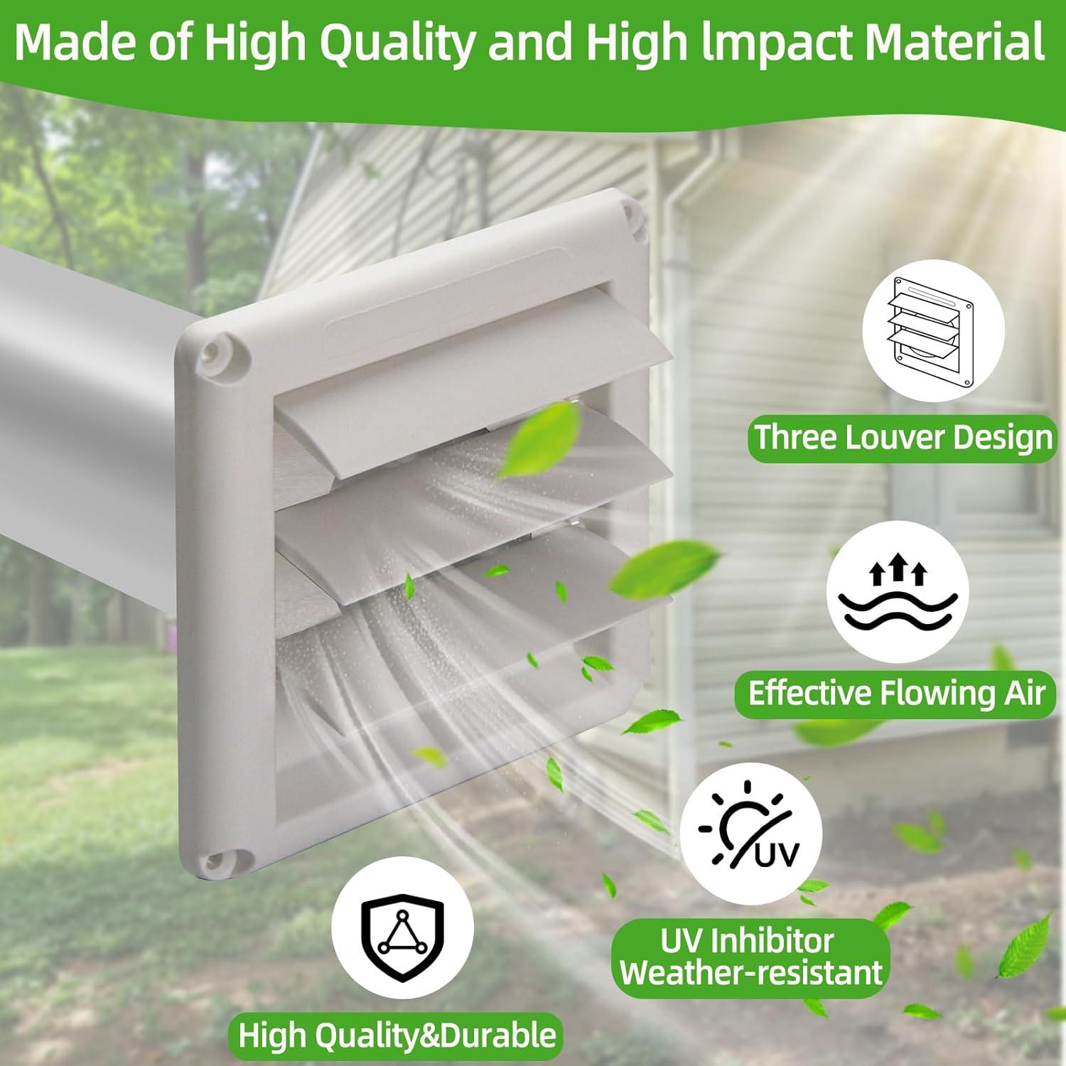 Kit de Ventilación para Secadora 3" JIANBENKJ Blanco