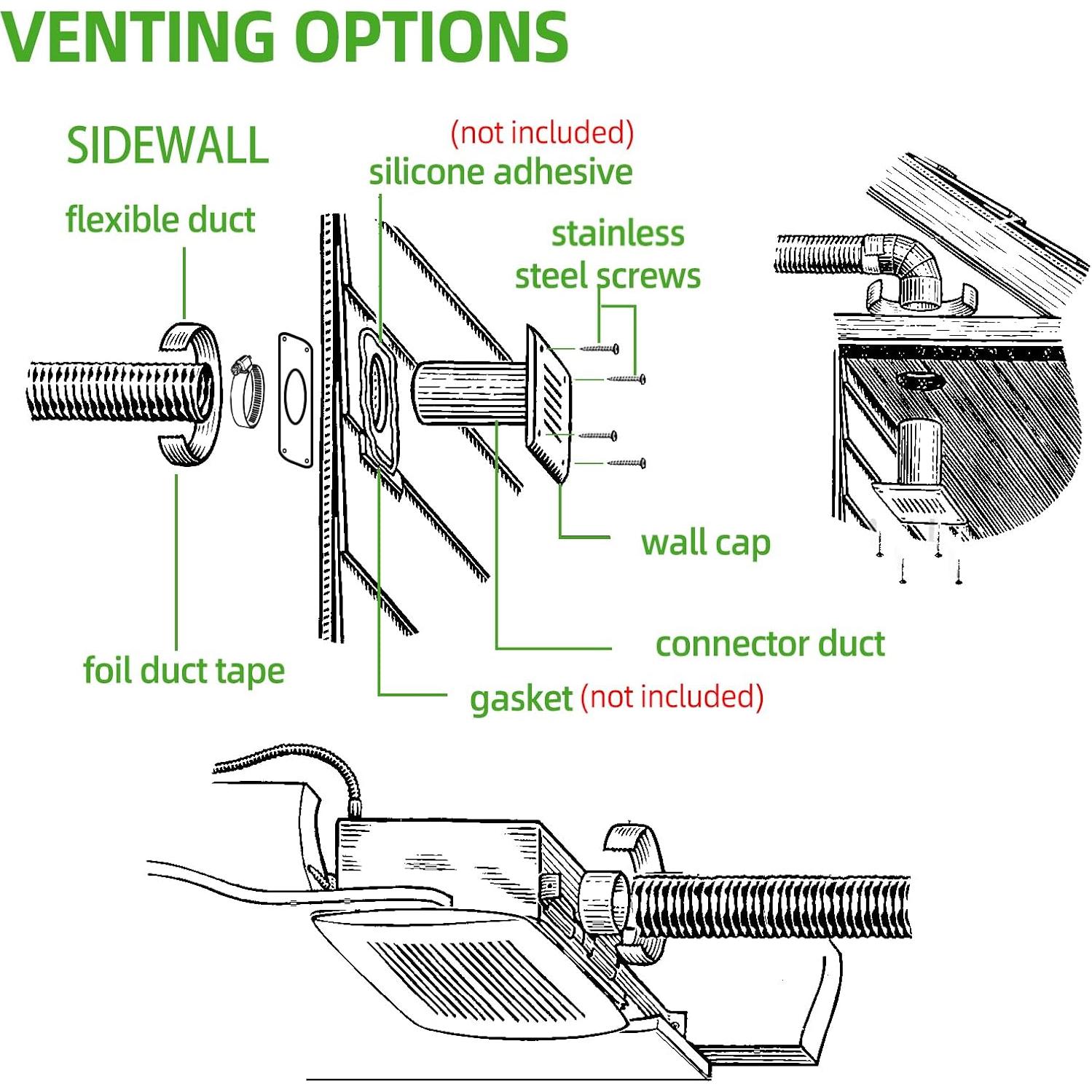 Kit de Ventilación para Secadora 3" JIANBENKJ Blanco