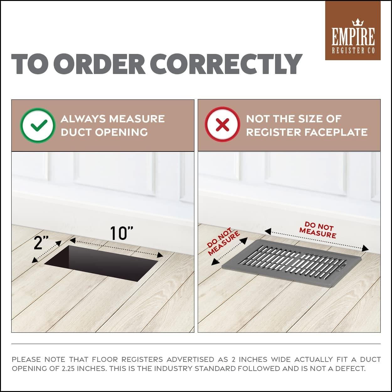 Cubierta de Ventilación Empire Register Co 2x10" Blanco Antiguo