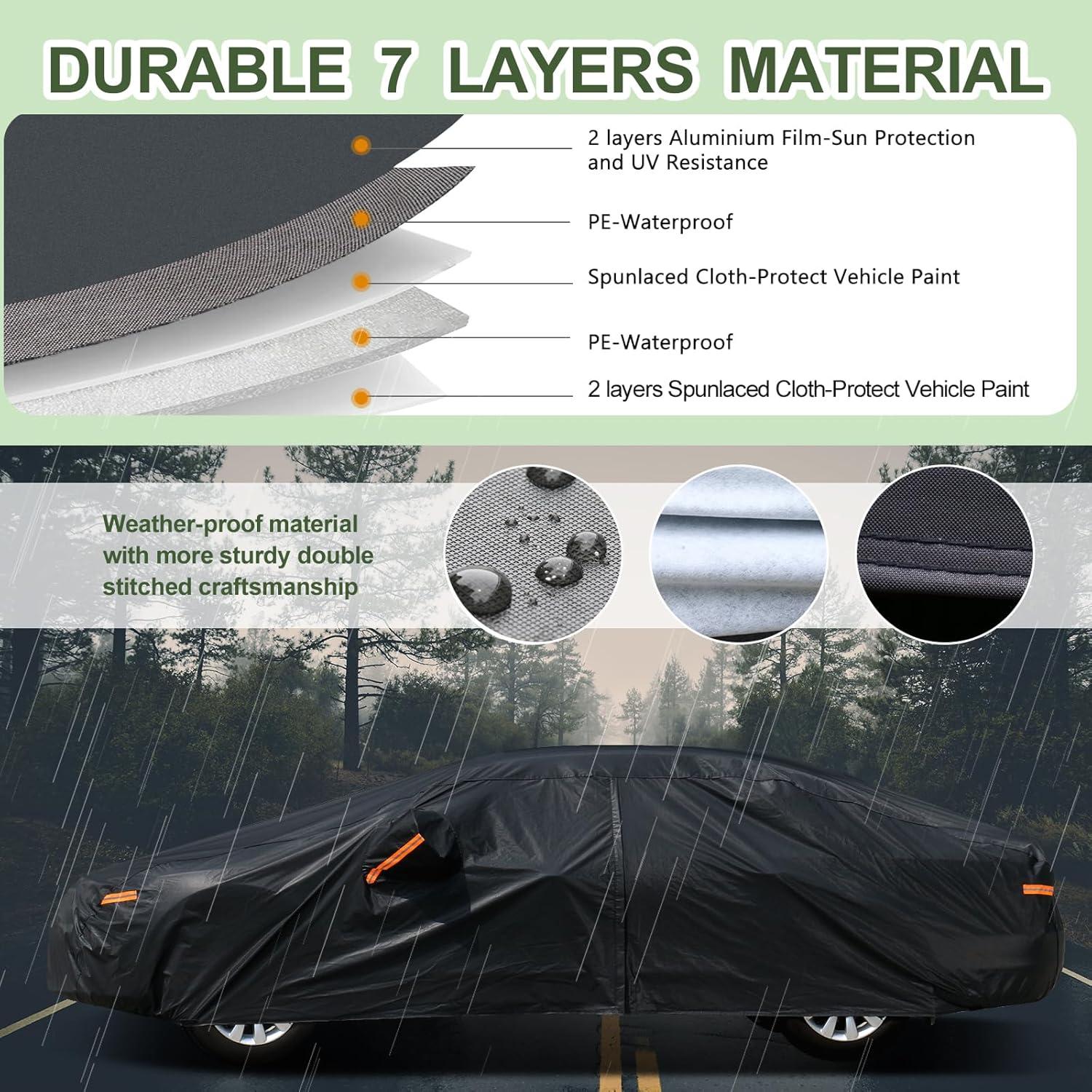 Funda para Coche SEAZEN 7 Capas Impermeable hasta 508 cm