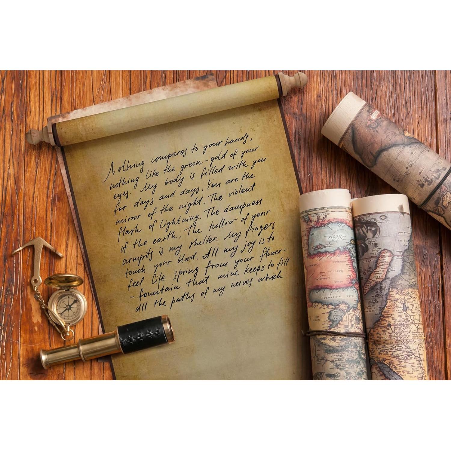 2 PCS Papel de Pergamino Blanco Makevivi 24.1x80 cm Vintage