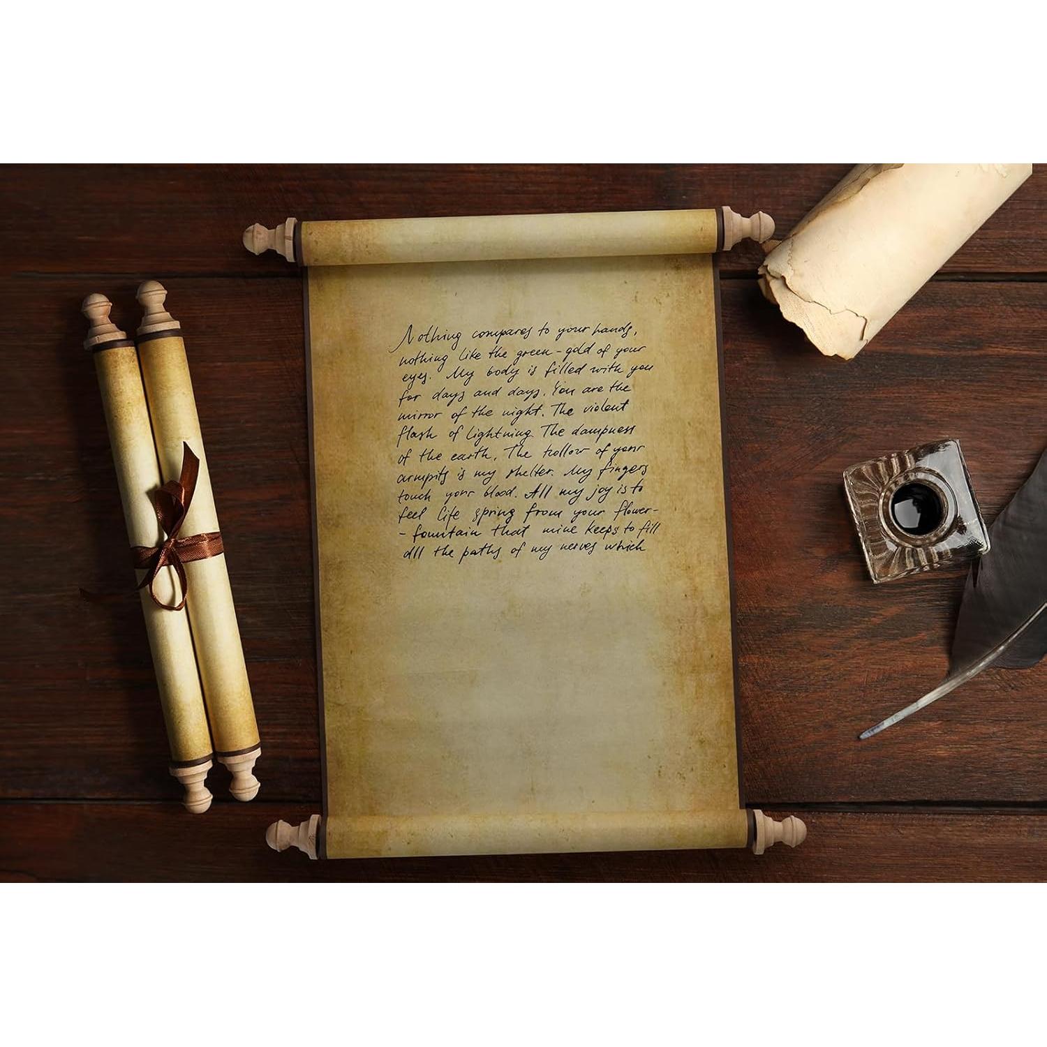 2 PCS Papel de Pergamino Blanco Makevivi 24.1x80 cm Vintage