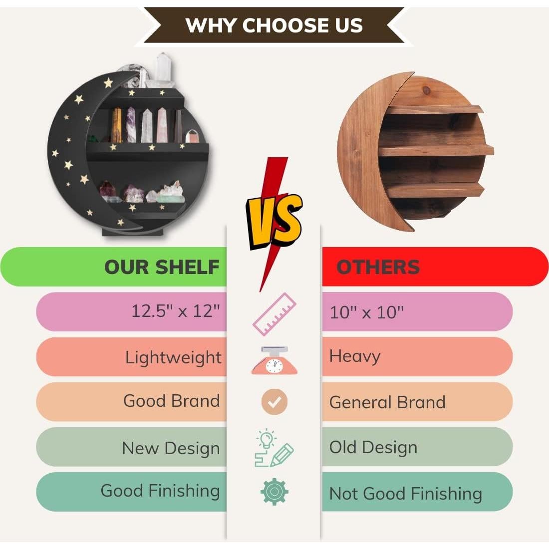 Estante Luna Negra MMOBILITY para Cristales y Decoración