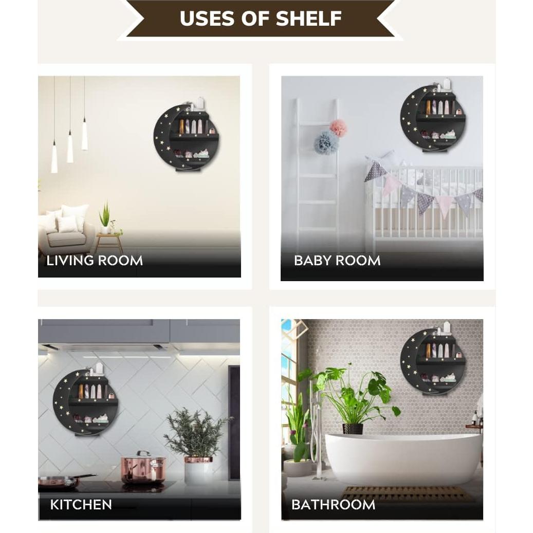 Estante Luna Negra MMOBILITY para Cristales y Decoración