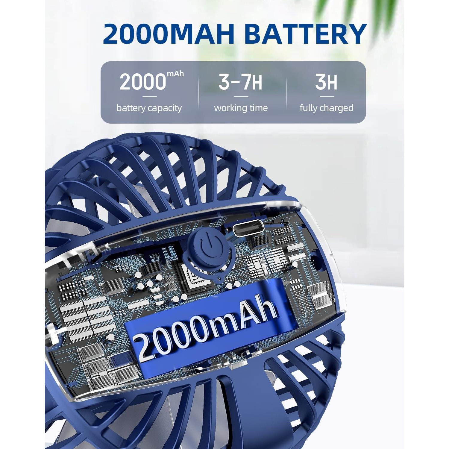 Ventilador Mini Clip ASNUG M24C USB Recargable 3 Velocidades