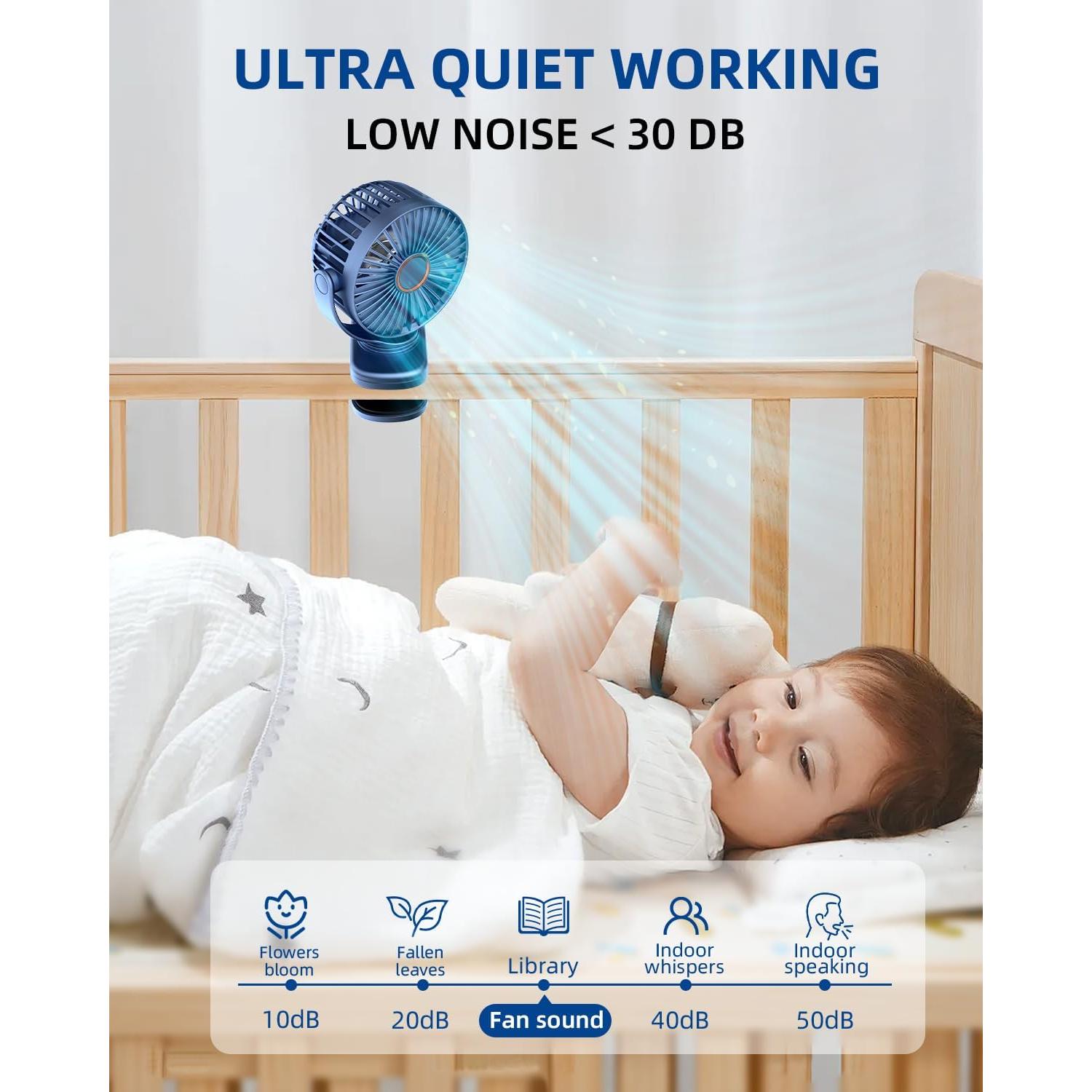 Ventilador Mini Clip ASNUG M24C USB Recargable 3 Velocidades