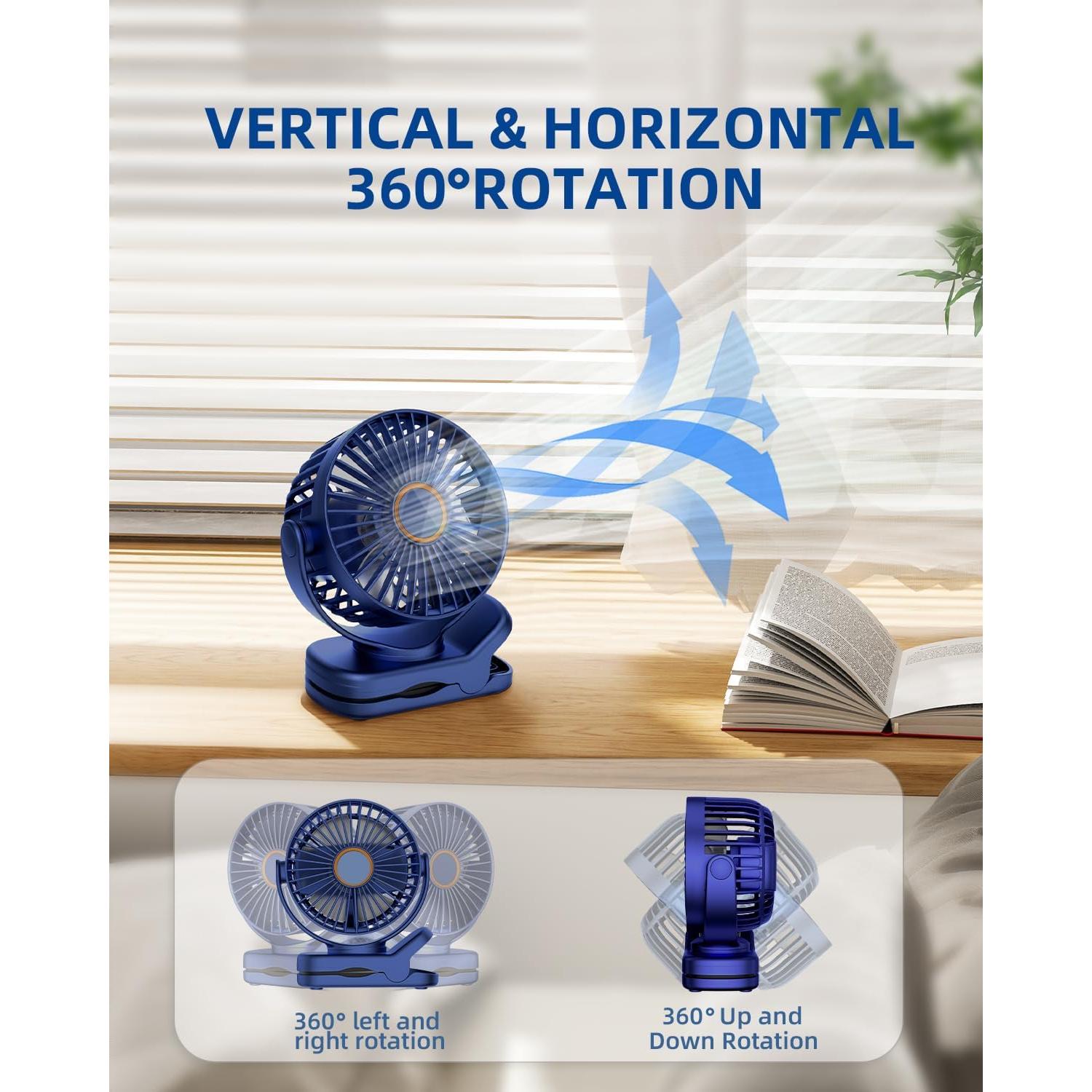 Ventilador Mini Clip ASNUG M24C USB Recargable 3 Velocidades