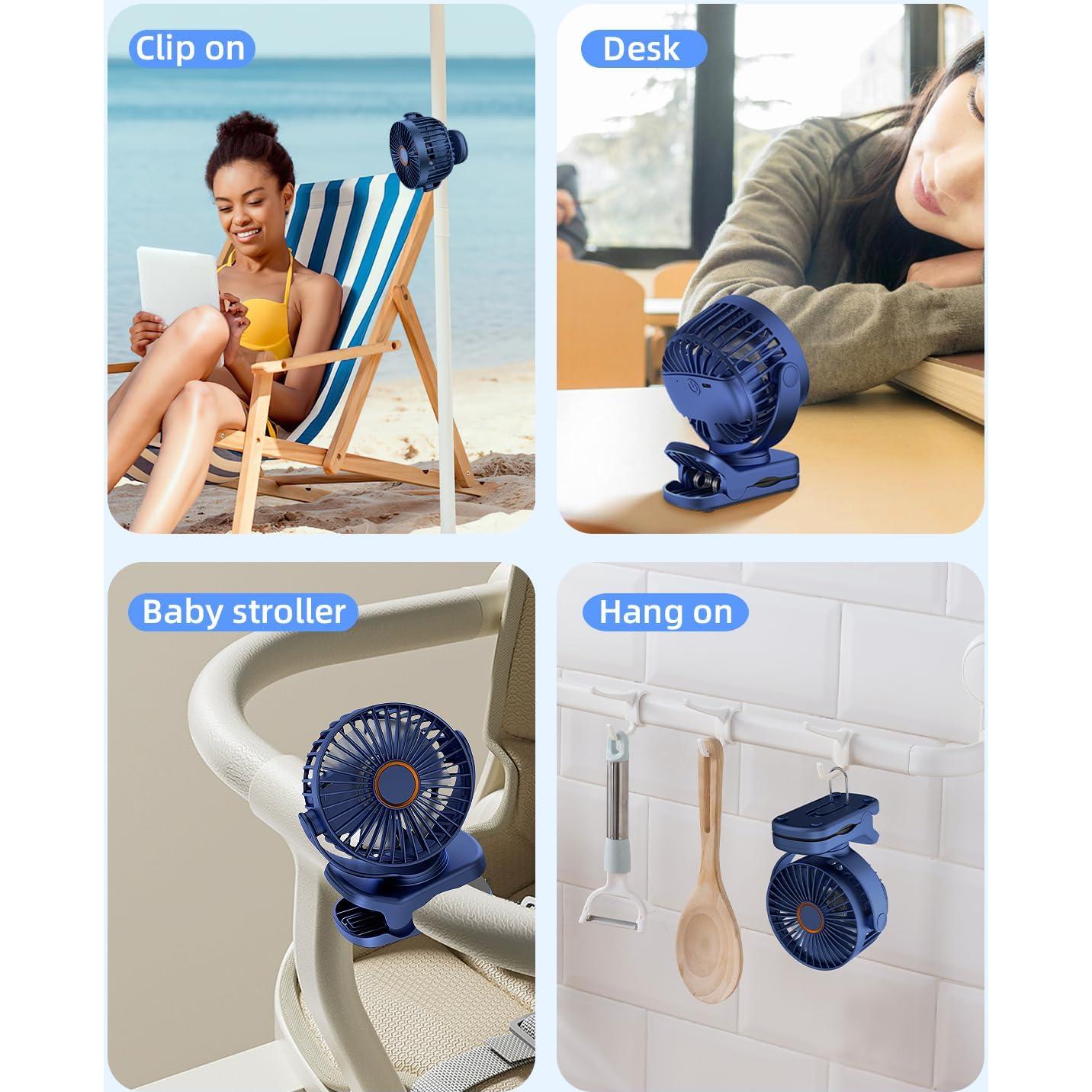 Ventilador Mini Clip ASNUG M24C USB Recargable 3 Velocidades