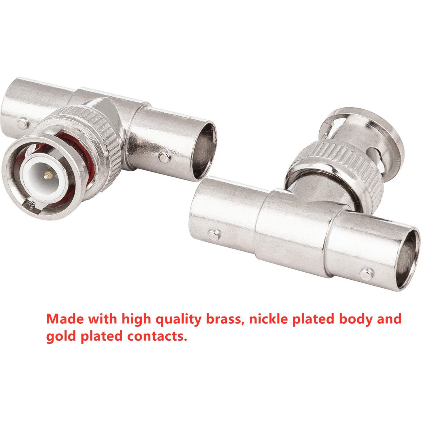 Divisor BNC Macho a Doble Hembra RFAdapter - Paquete de 2