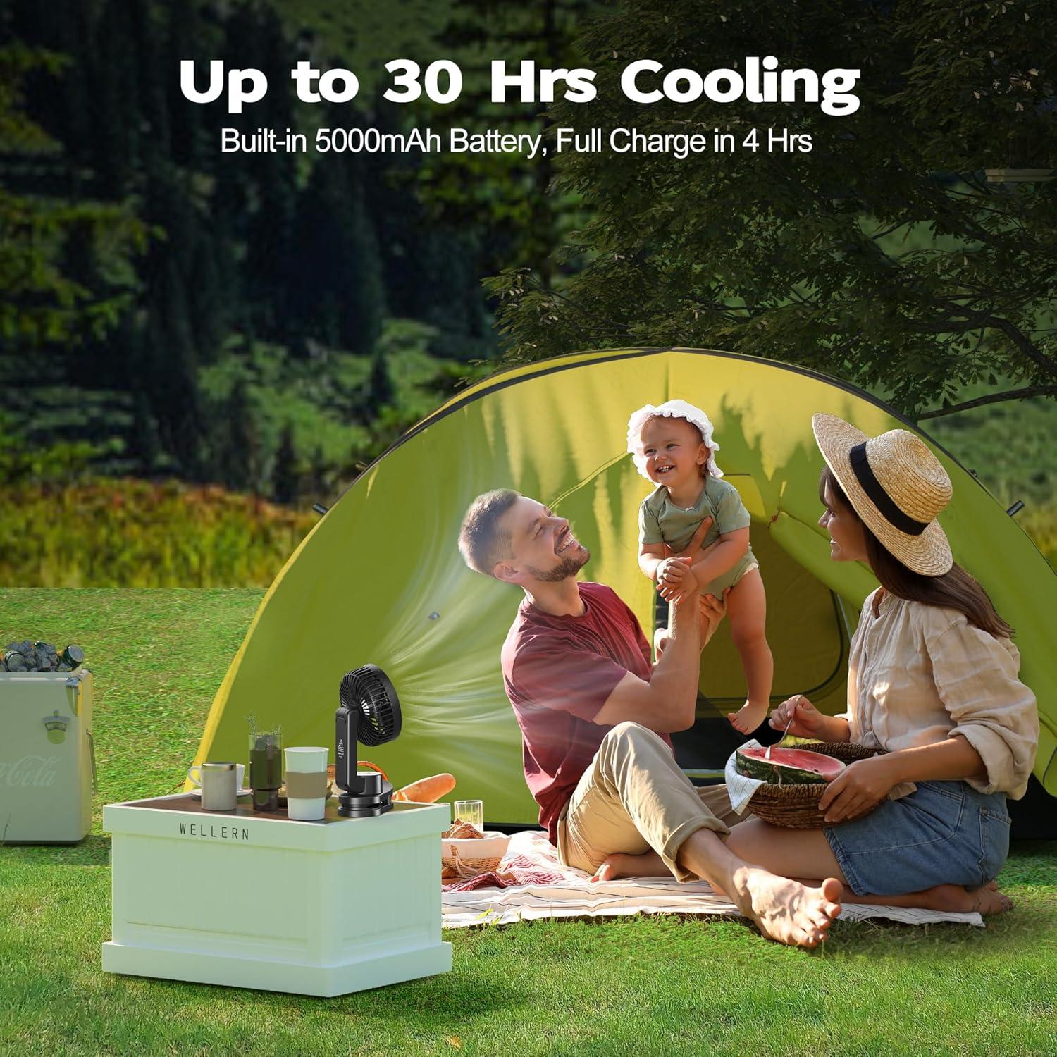 Ventilador de Camping AMACOOL A04 Recargable 5000mAh