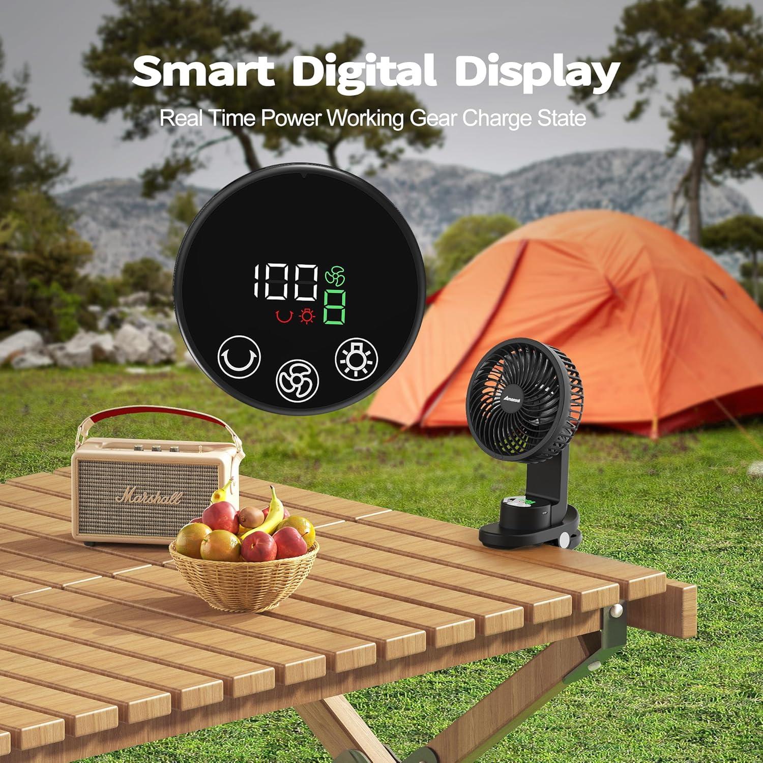 Ventilador de Camping AMACOOL A04 Recargable 5000mAh