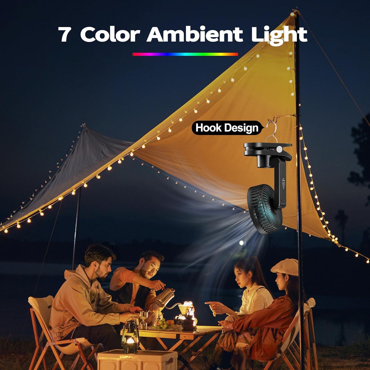 Ventilador de Camping AMACOOL A04 Recargable 5000mAh