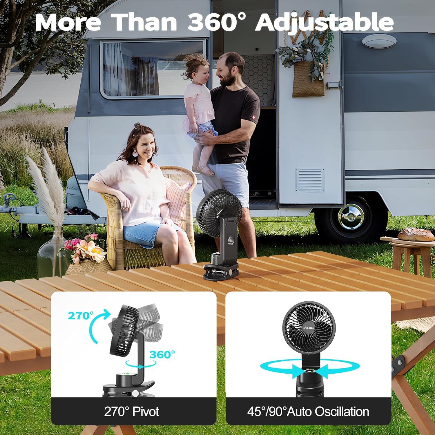 Ventilador de Camping AMACOOL A04 Recargable 5000mAh