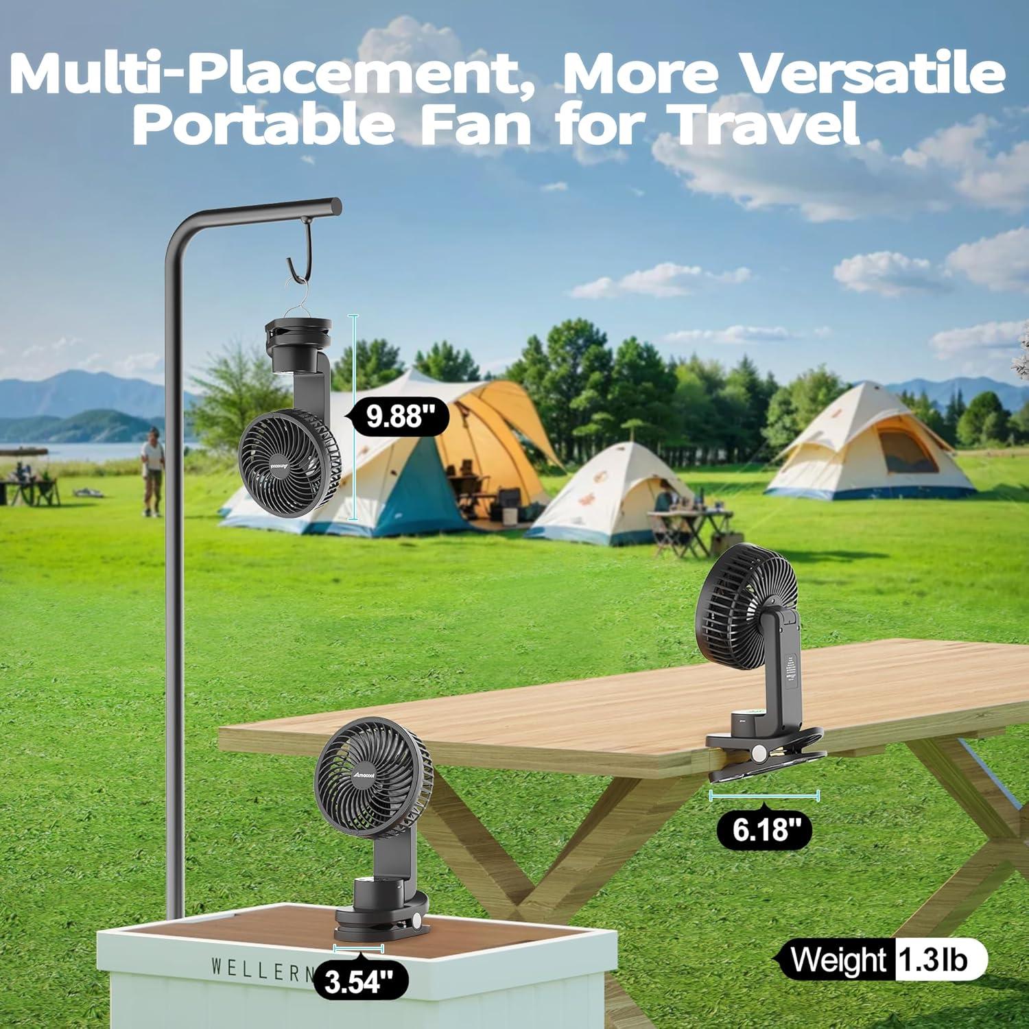 Ventilador de Camping AMACOOL A04 Recargable 5000mAh