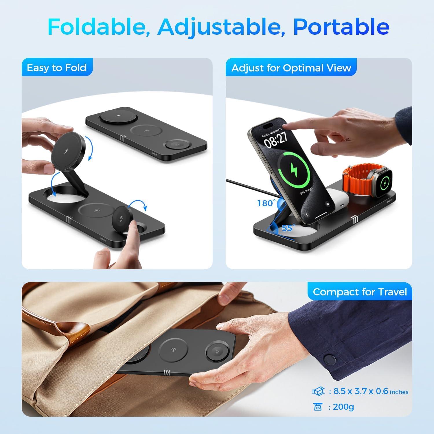 Estación de Carga Inalámbrica 3 en 1 MagSafe Apple - Negro