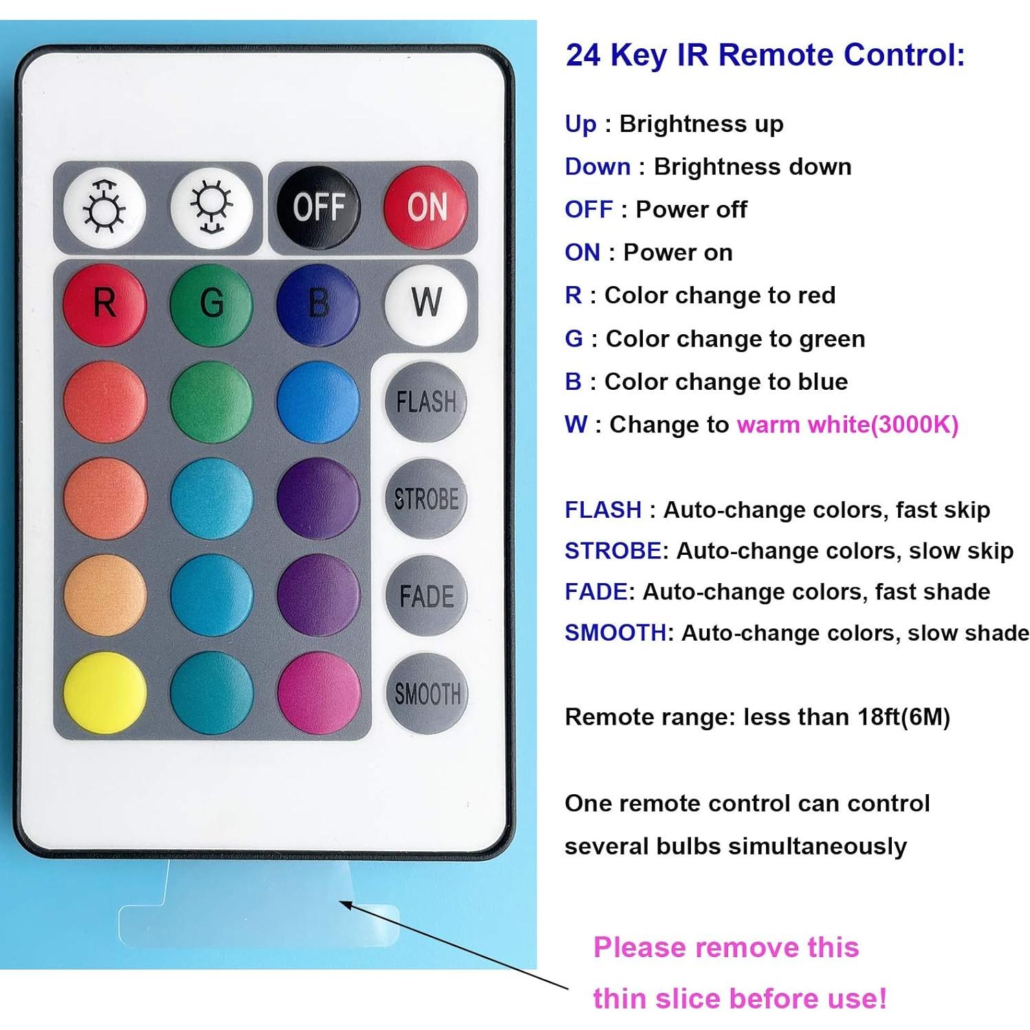 Bombilla LED Par38 30W E26 RGB y Blanco Cálido con Control Remoto