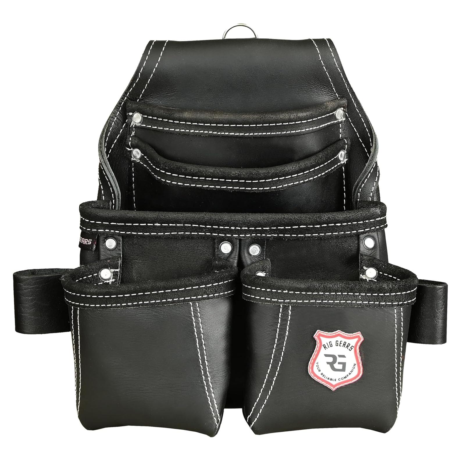 Bolsa de Herramientas de Cuero Rig Gears RG-3 con 5 Bolsillos