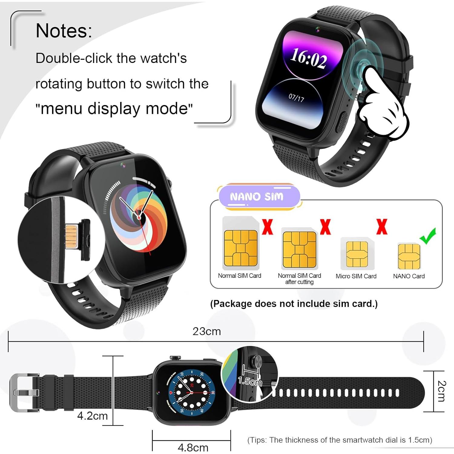 Reloj Inteligente OKYUK para Niños 4G con SIM y Juegos