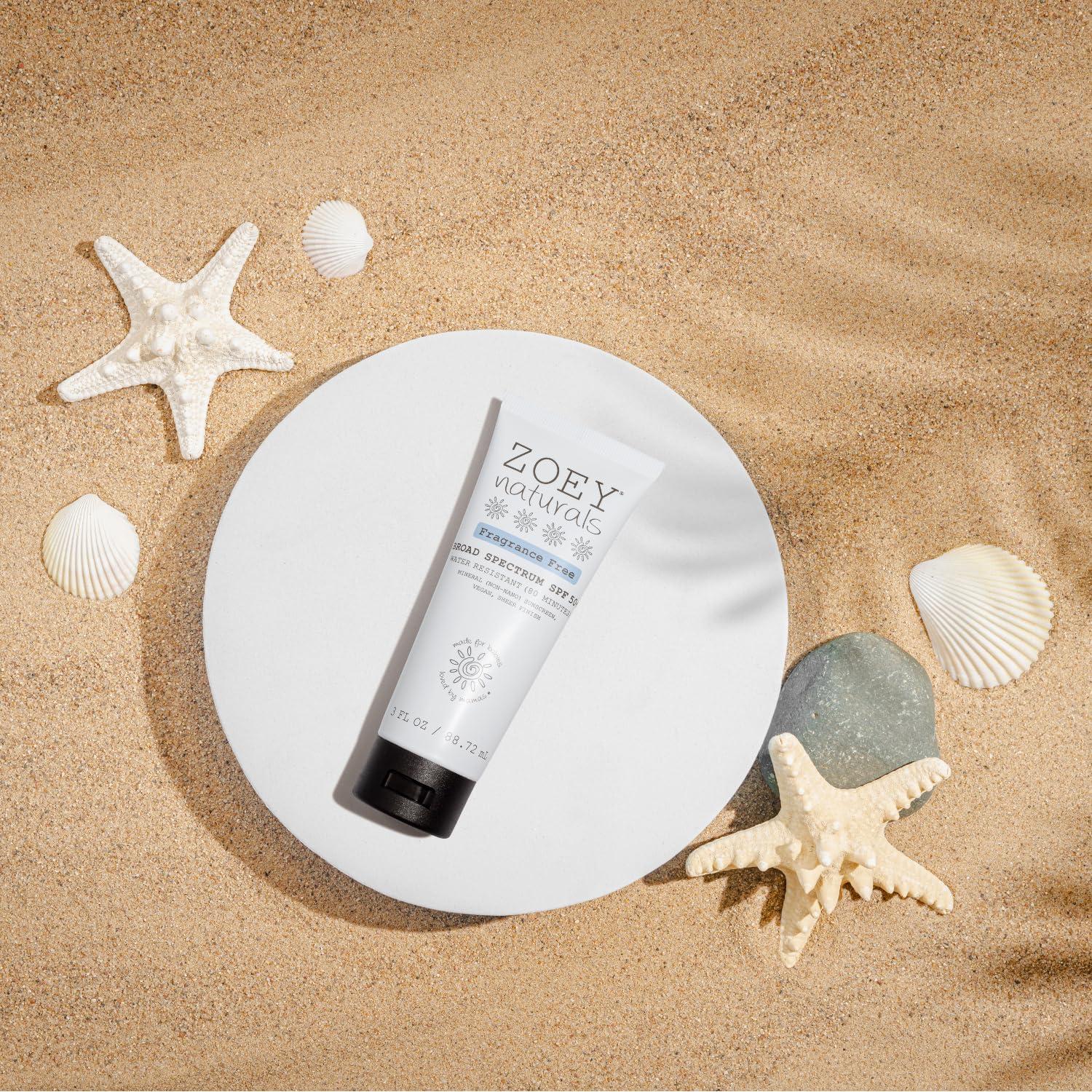 Protector Solar Zoey Naturals SPF 50+ para Bebés y Niños - Resistente al Agua