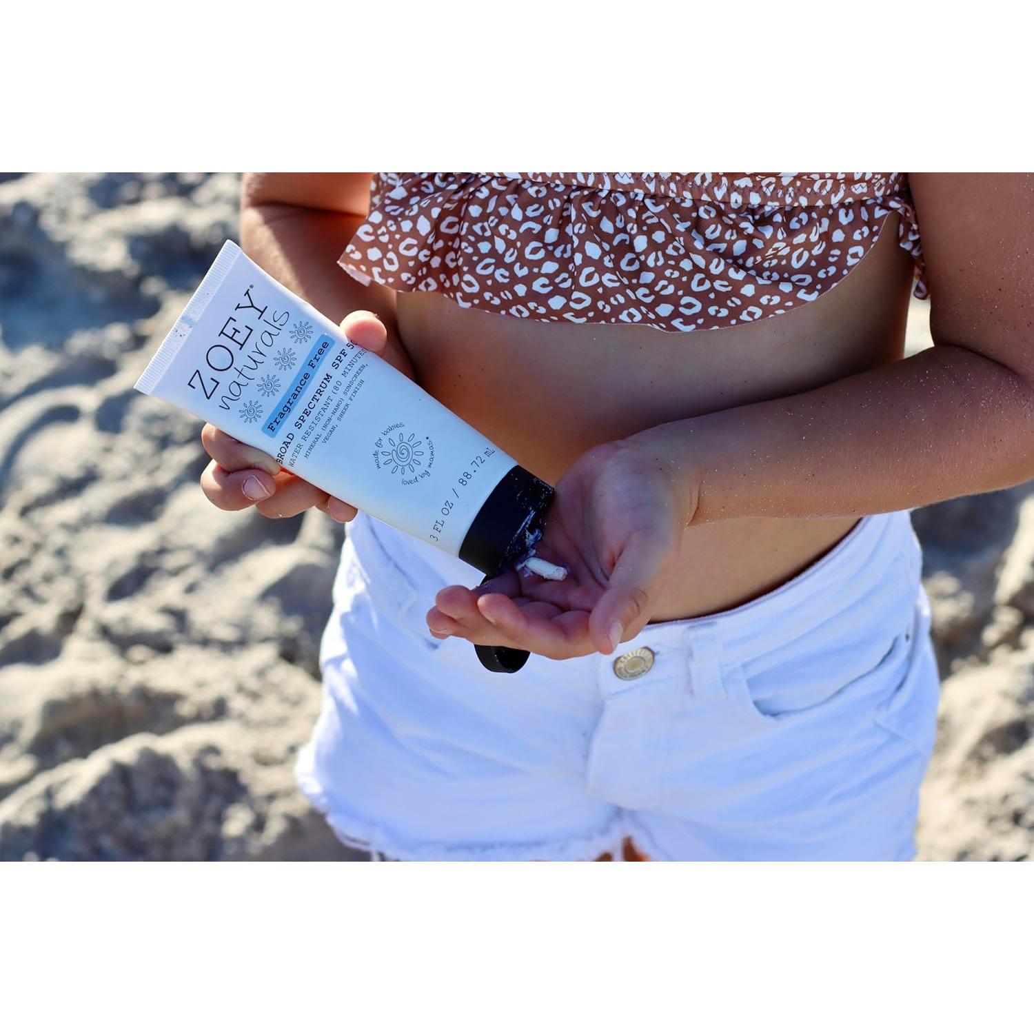 Protector Solar Zoey Naturals SPF 50+ para Bebés y Niños - Resistente al Agua