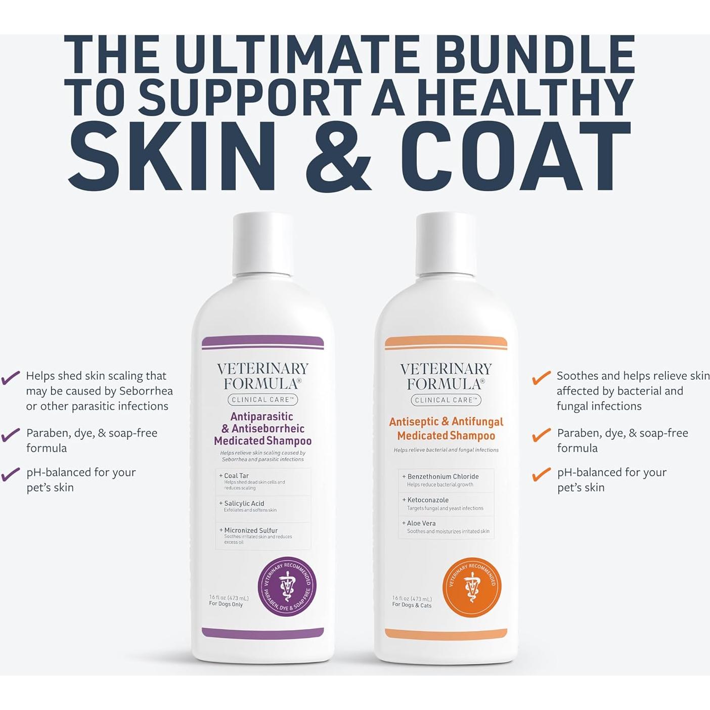 Champú Medicado Antiparasitario y Antifúngico Veterinary Formula 16oz