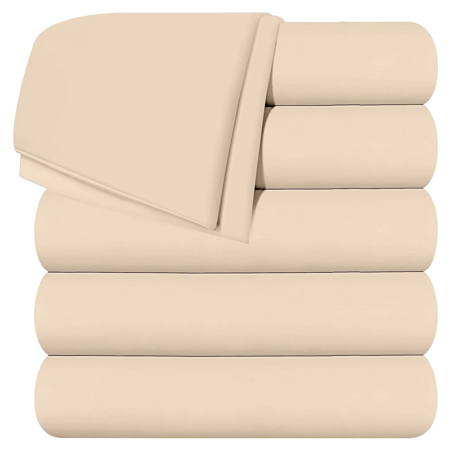 Sábanas Planas Utopia Bedding Microfibra 6 Piezas Individual Beige
