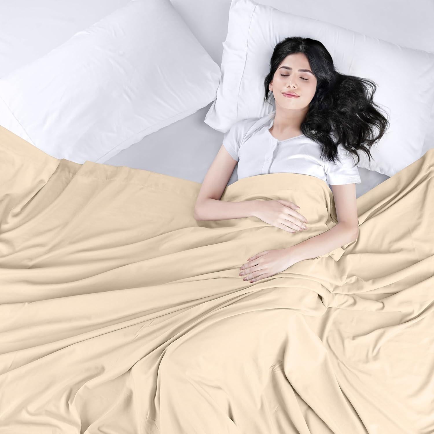 Sábanas Planas Utopia Bedding Microfibra 6 Piezas Individual Beige