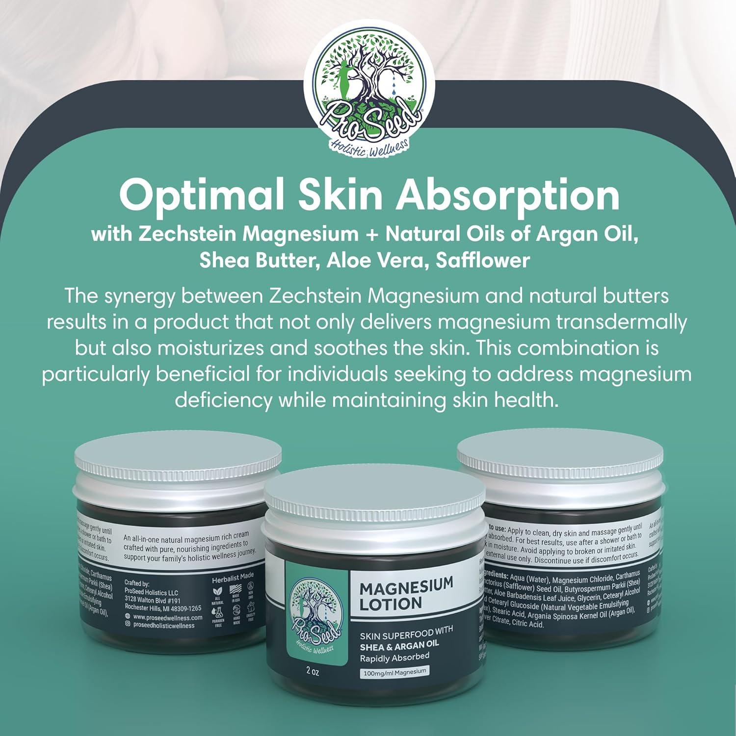 Loción de Magnesio ProSeed 100% Natural 60ml - Vegana y Calmante