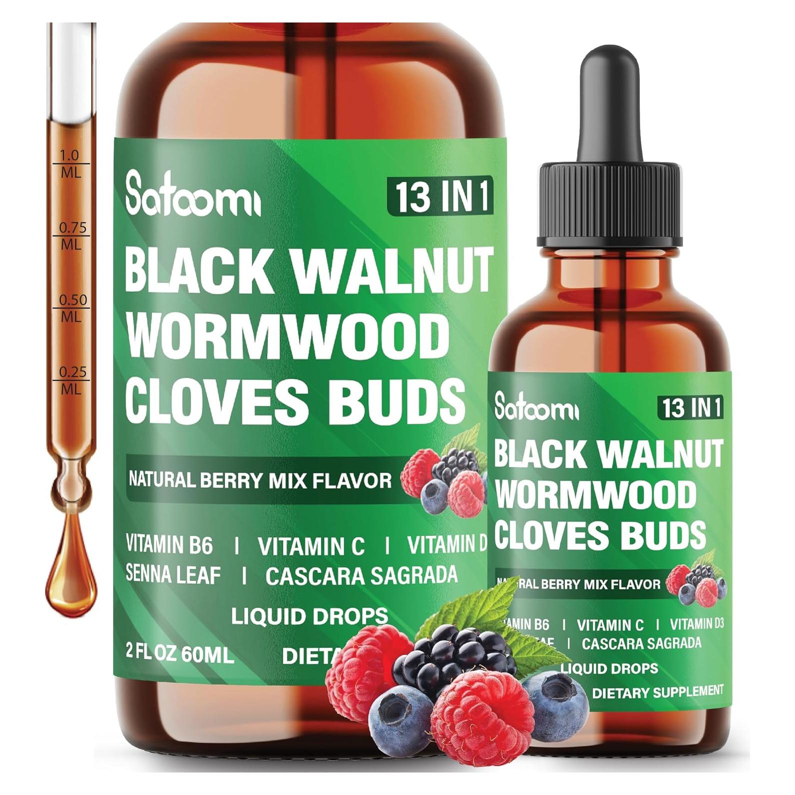 Gotas Líquidas de Nogal Negro Satoomi 59ml - 13 Ingredientes