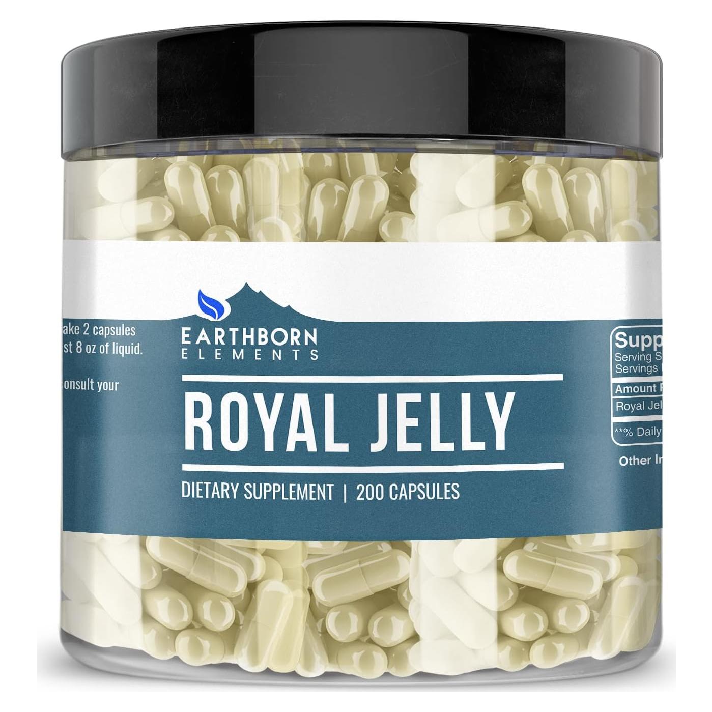 Jalea Real Earthborn Elements 200 Cápsulas Pura Sin Aditivos