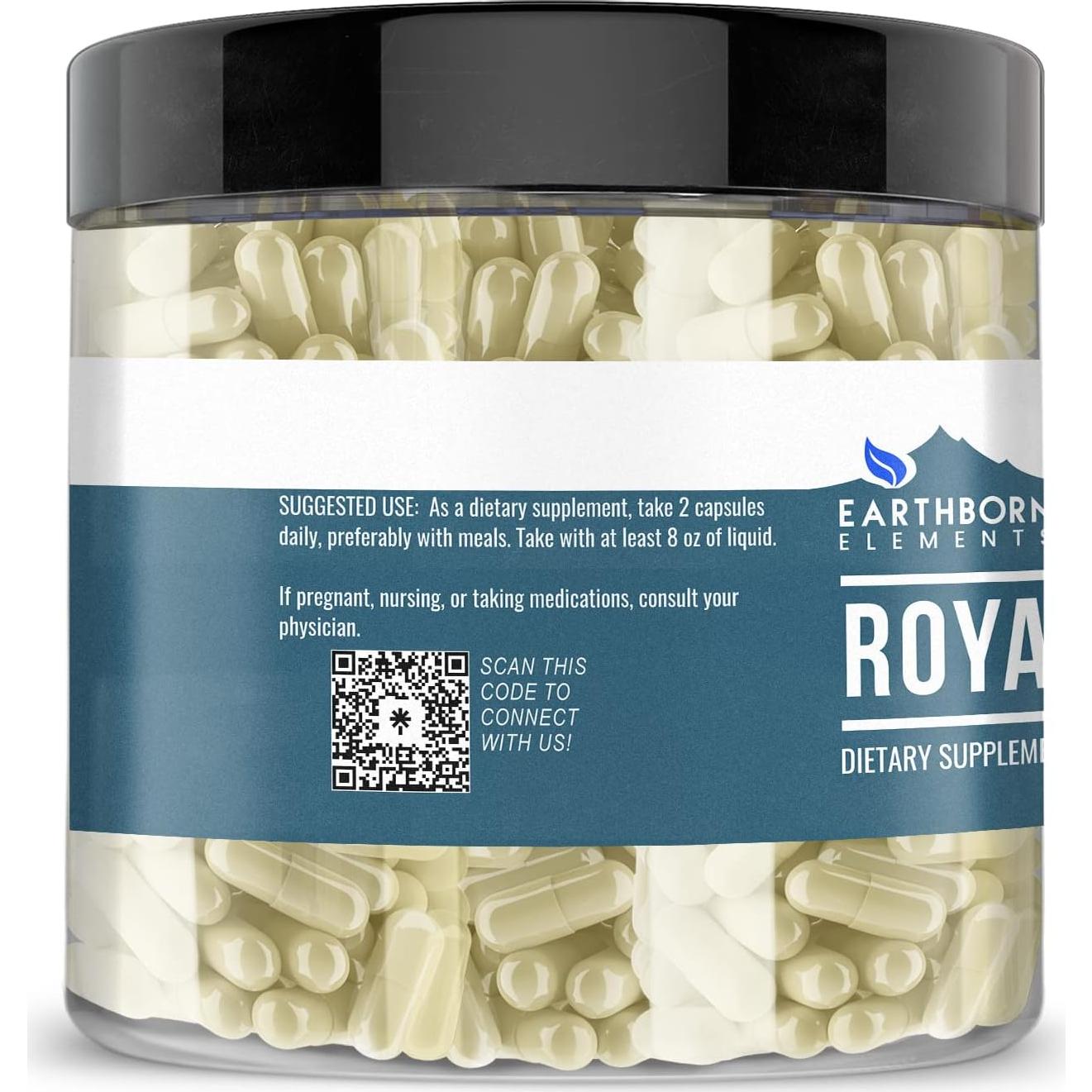 Jalea Real Earthborn Elements 200 Cápsulas Pura Sin Aditivos