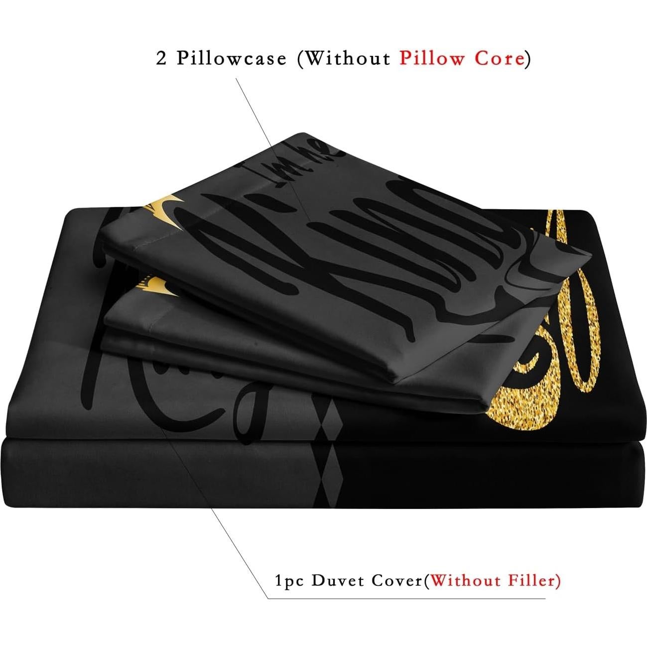 Juego de Ropa de Cama ZIRANSHU Completo Gris Oscuro y Negro