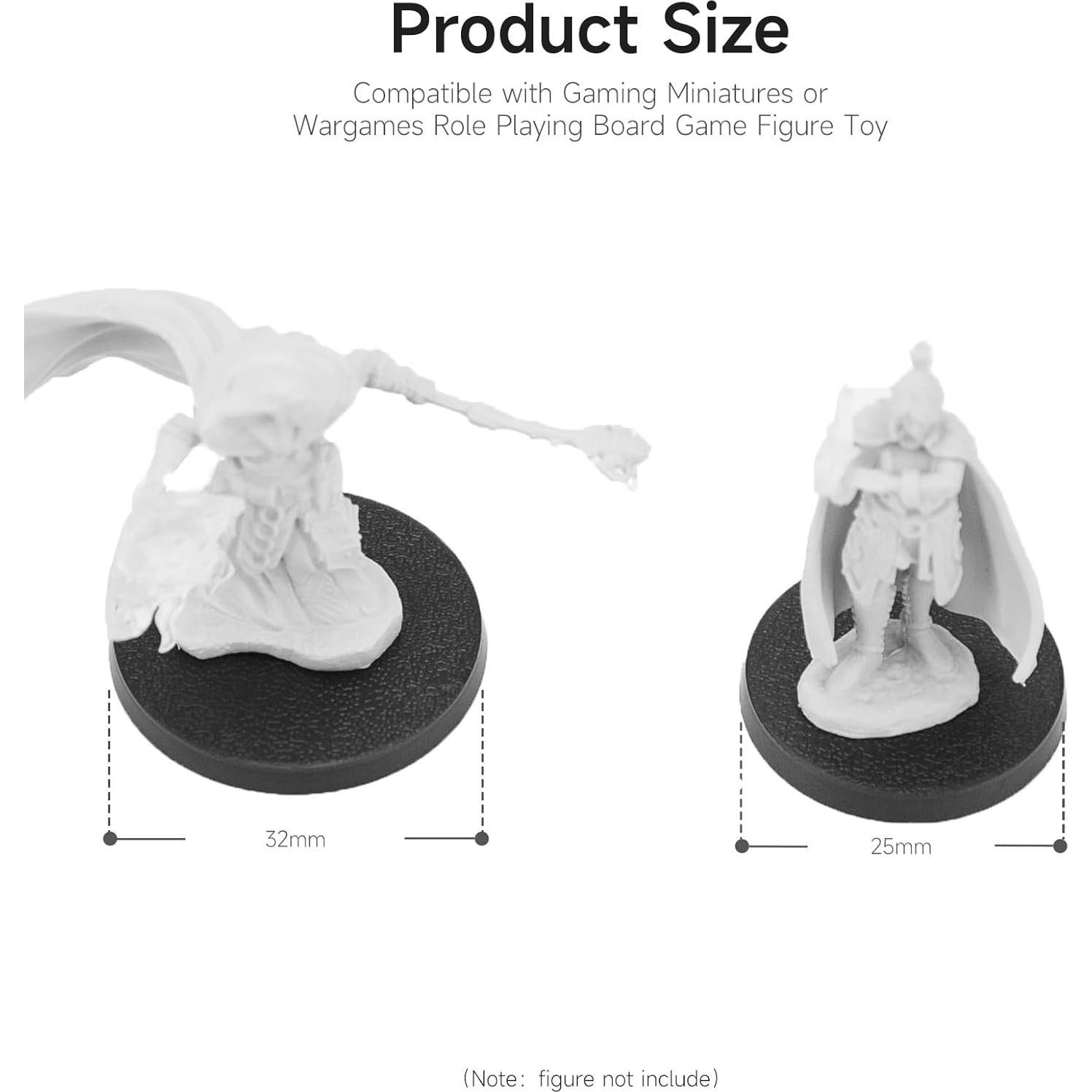 100 Piezas Bases Redondas Plástico 25mm y 32mm DisplayMore