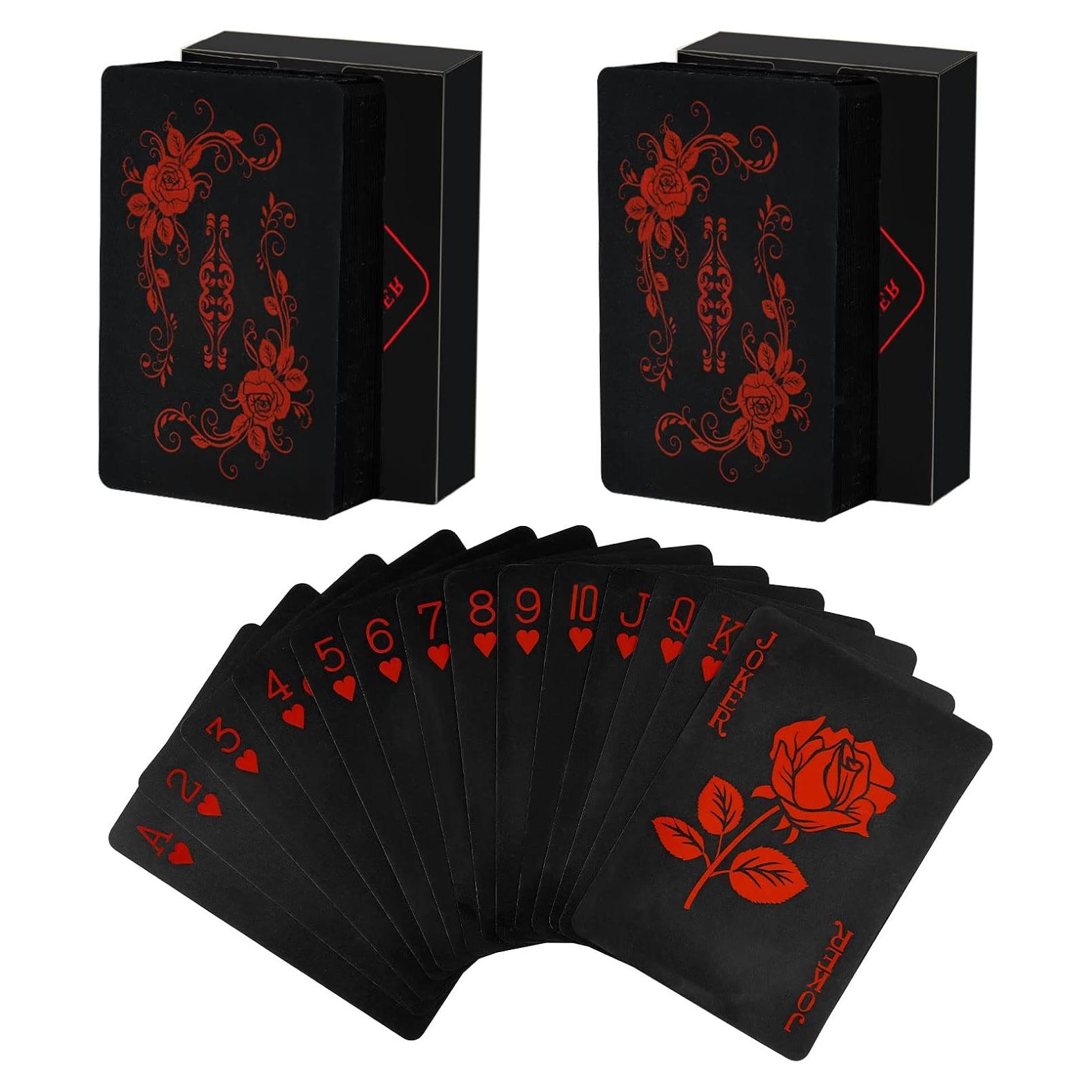 Barajas de Cartas Joyoldelf Negras a Prueba de Agua - 2 Paquetes