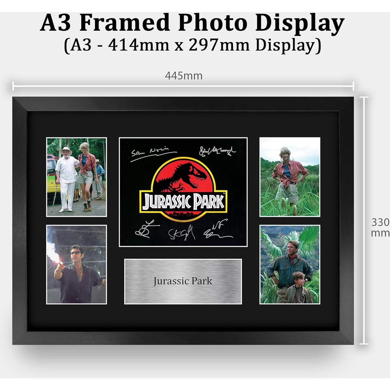 Montaje Enmarcado Jurassic Park 1 HWC Trading 33x45 cm