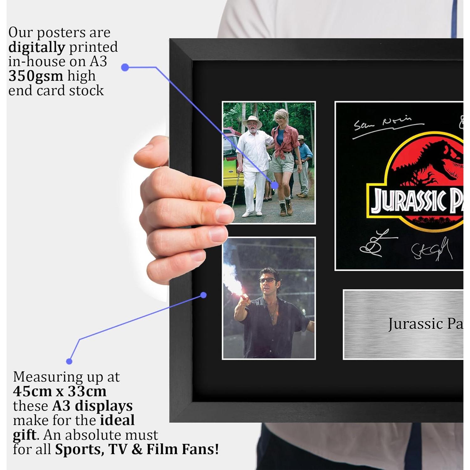 Montaje Enmarcado Jurassic Park 1 HWC Trading 33x45 cm