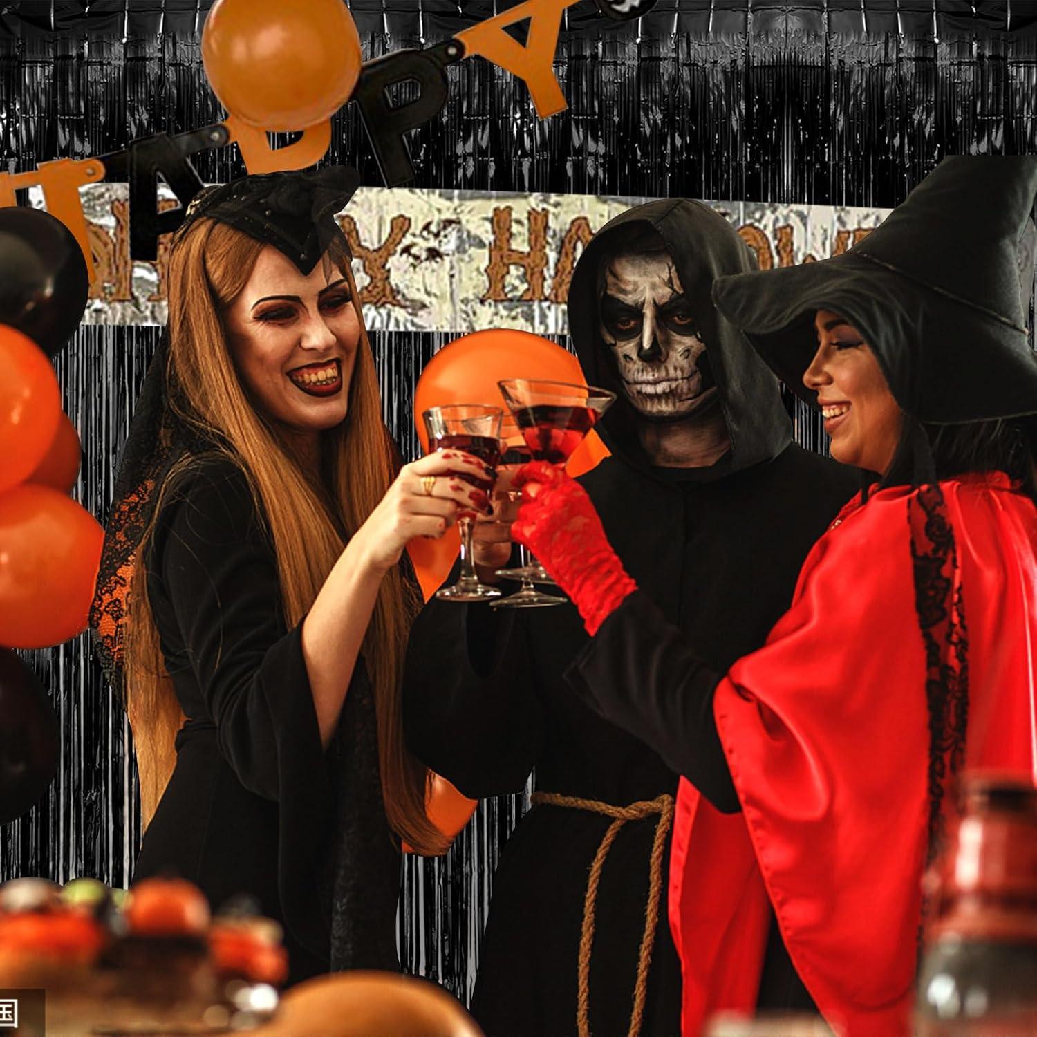 Cortinas de Tinsel Foil Negras 2 Piezas 100x200 cm BOMSI