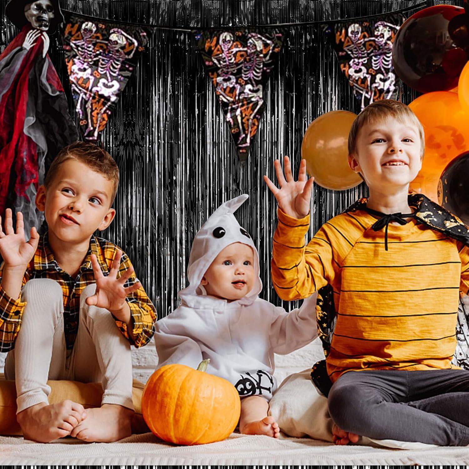 Cortinas de Tinsel Foil Negras 2 Piezas 100x200 cm BOMSI