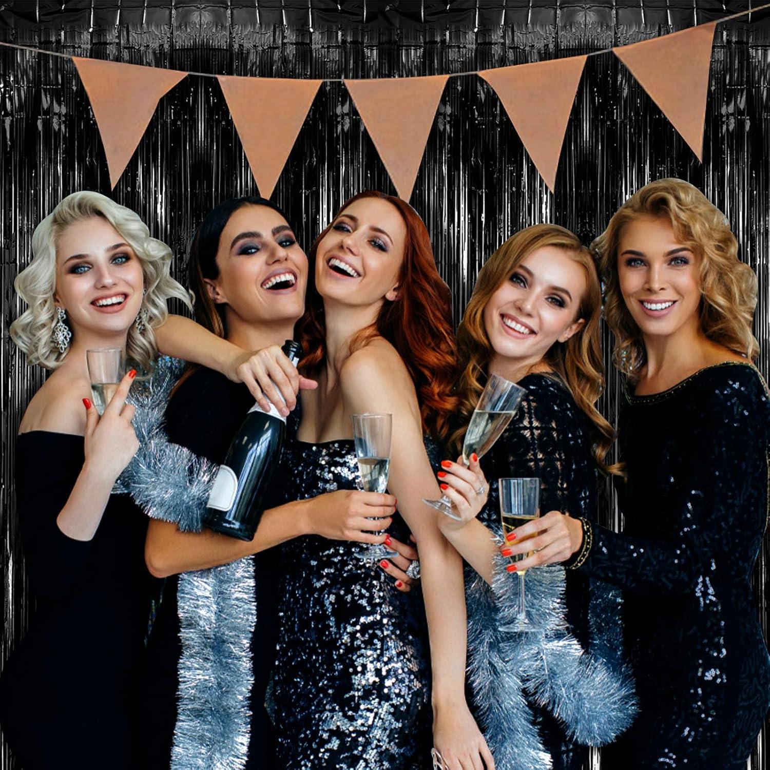 Cortinas de Tinsel Foil Negras 2 Piezas 100x200 cm BOMSI