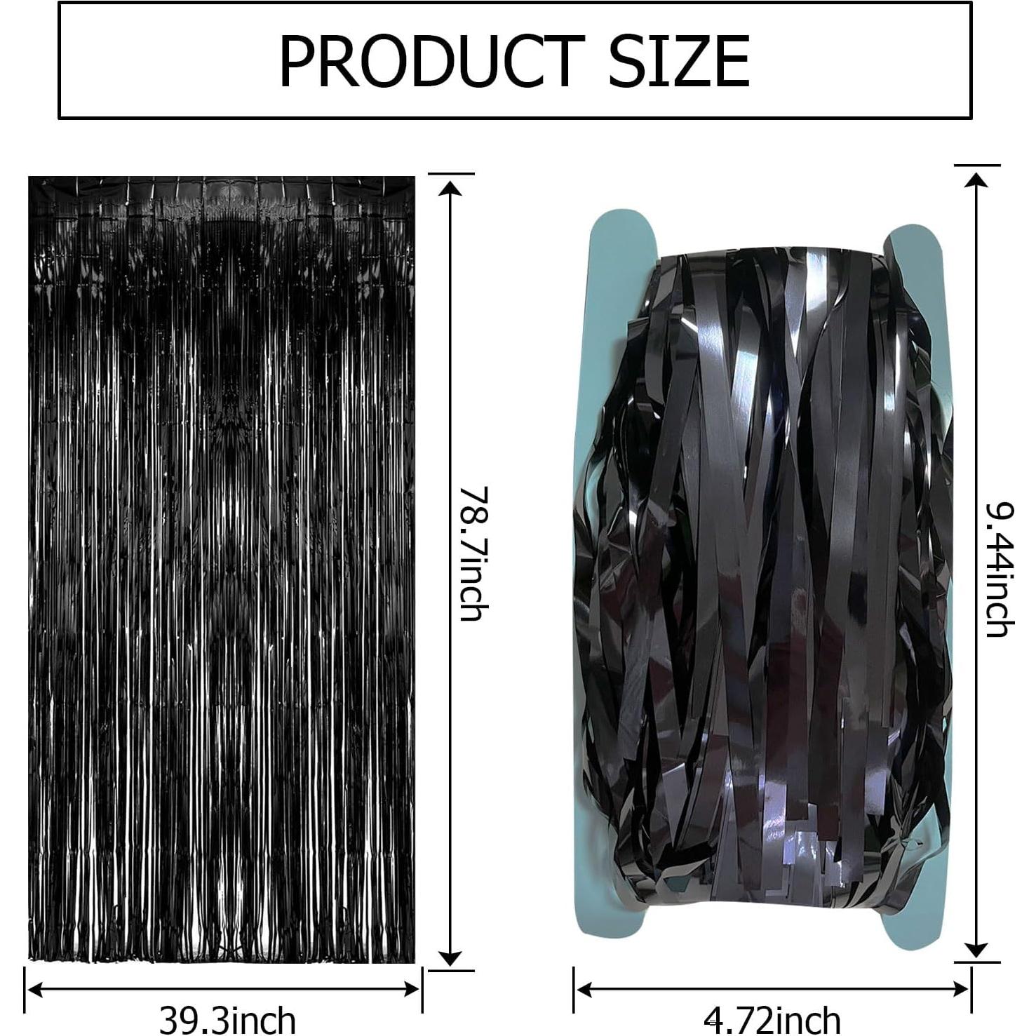 Cortinas de Tinsel Foil Negras 2 Piezas 100x200 cm BOMSI