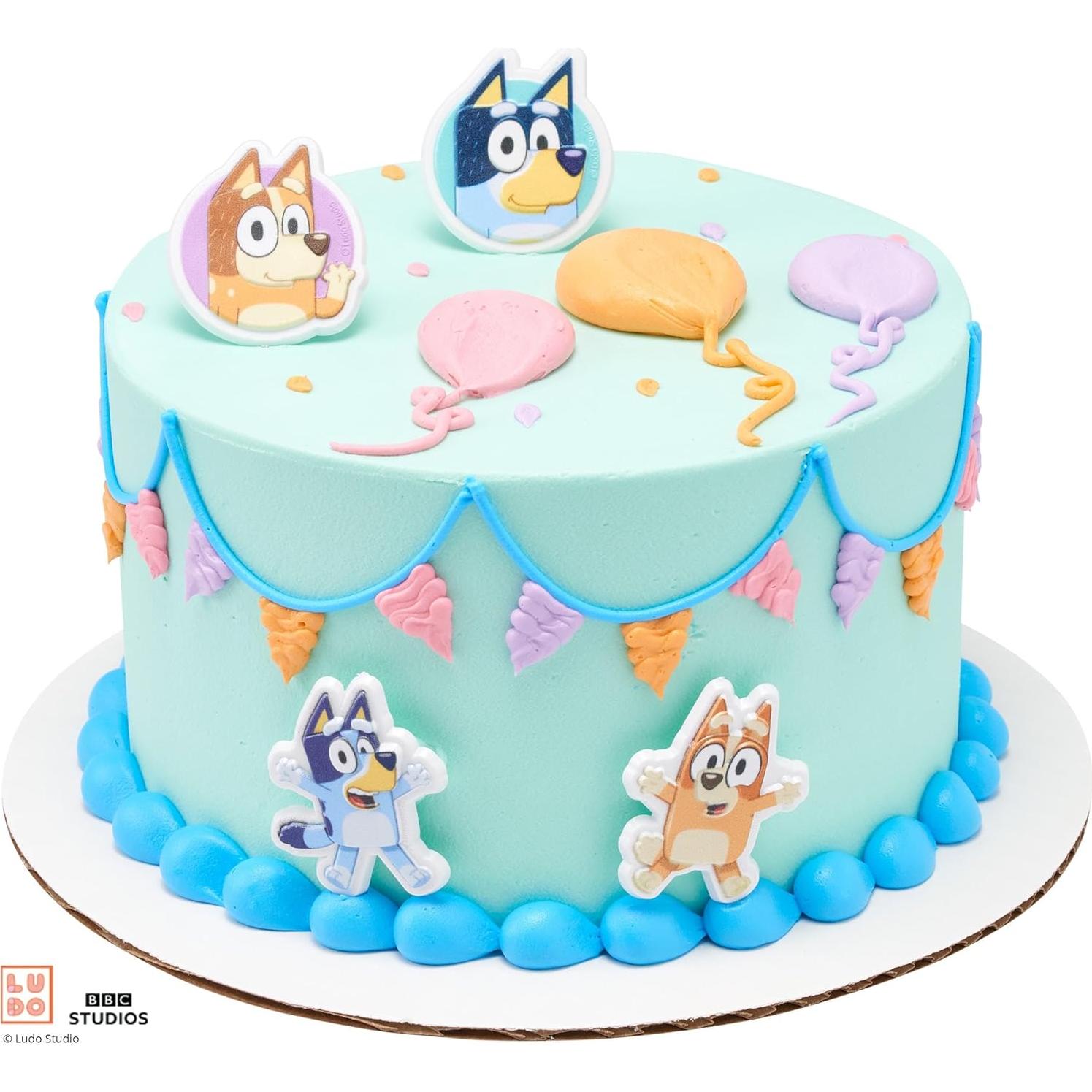 DecoPac Anillos para Cupcakes Bluey - 72 Decoraciones 3D