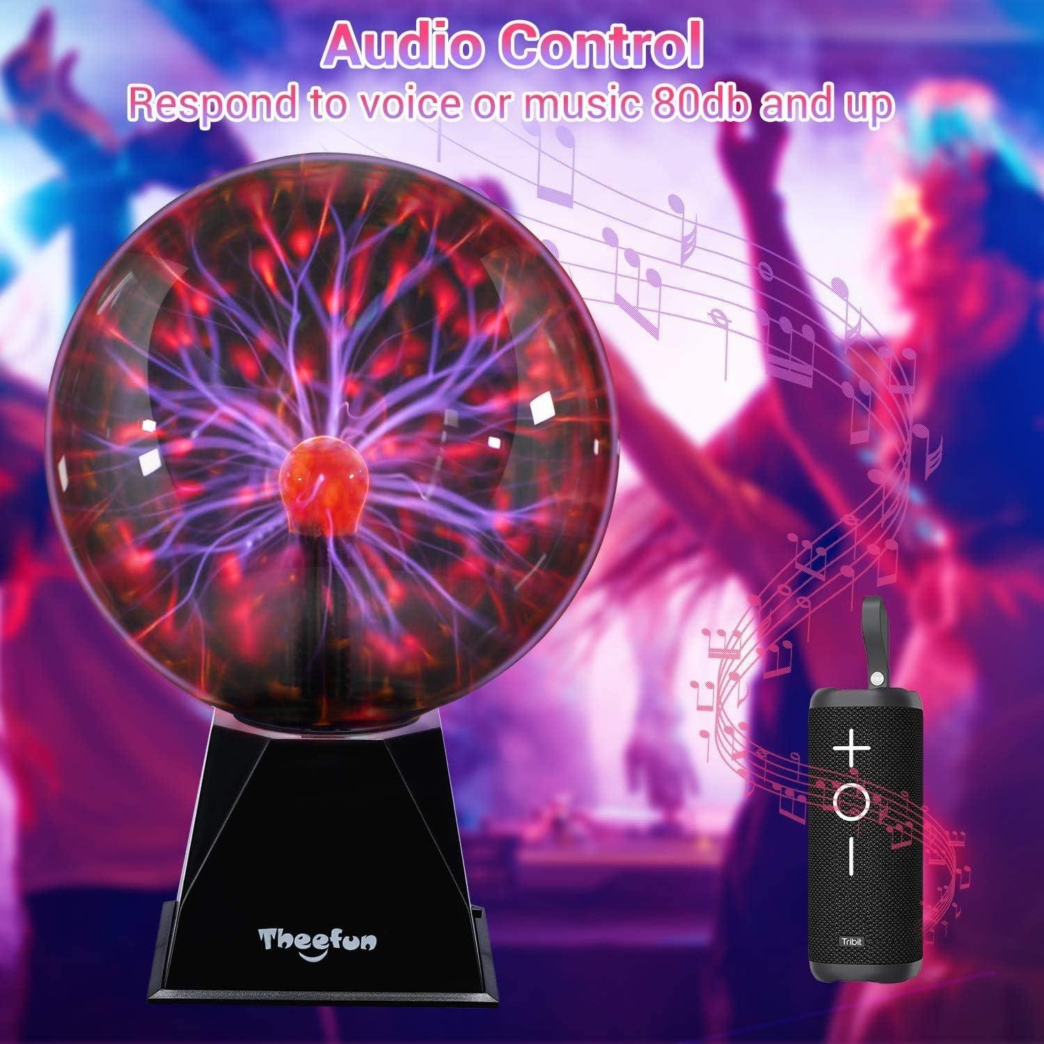 Esfera de Plasma Theefun 20 cm Luz Táctil y Sonido Decorativa