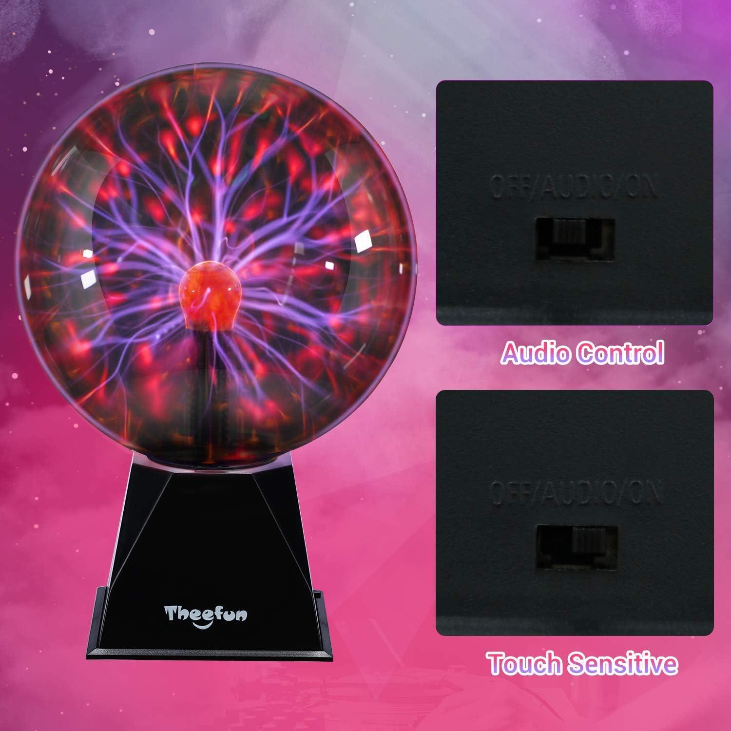 Esfera de Plasma Theefun 20 cm Luz Táctil y Sonido Decorativa