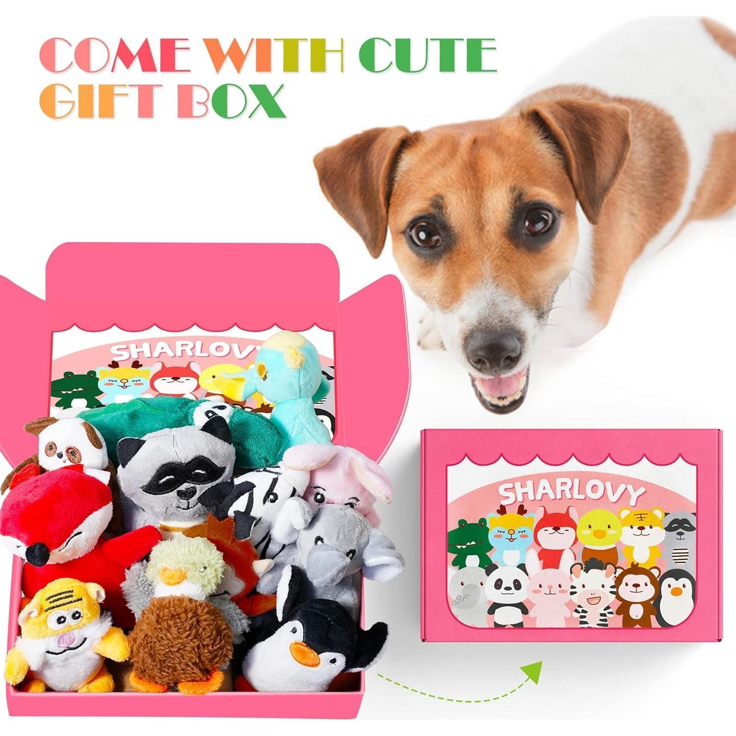 Juguetes Squeaky para Perros SHARLOVY - Paquete de 12 Peluches