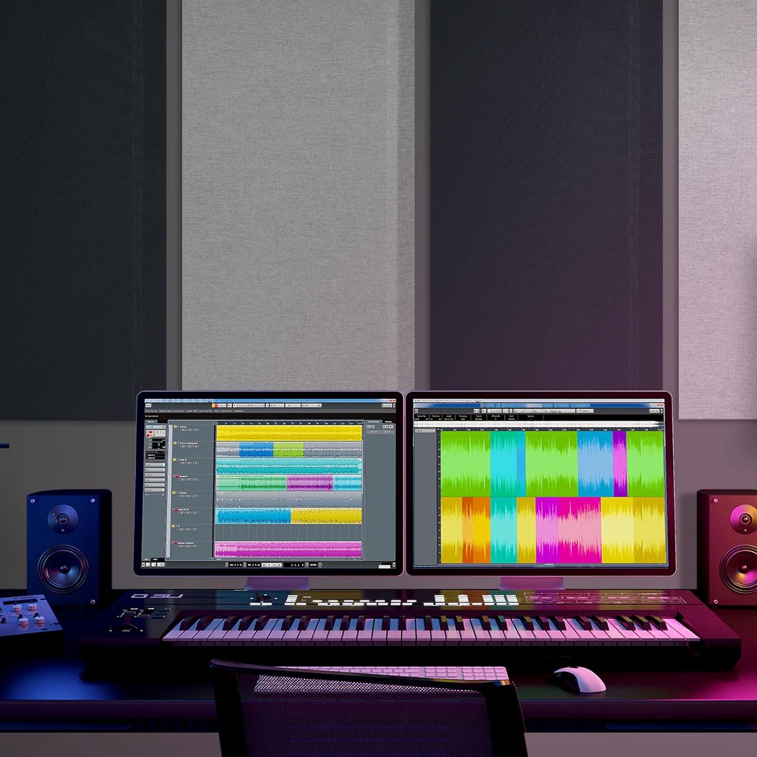 Paneles Acústicos BUBOS 4 PCS Autoadhesivos 61x30x5 cm Negro